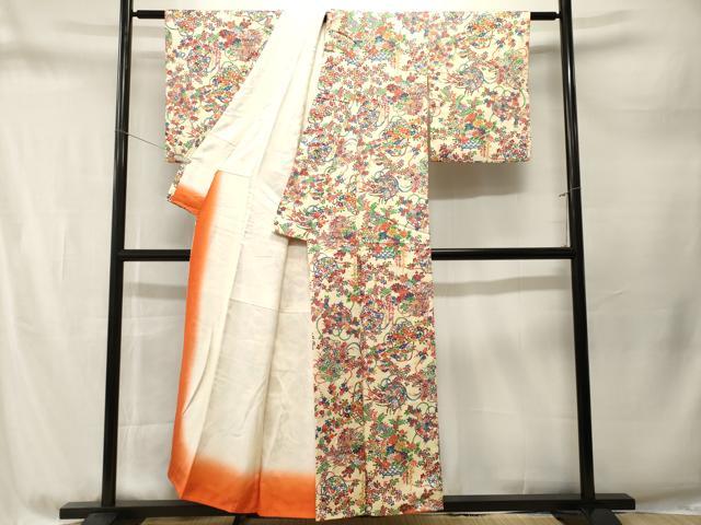 平和屋着物■上質な小紋　花籠文　正絹　逸品　CABM1729ev