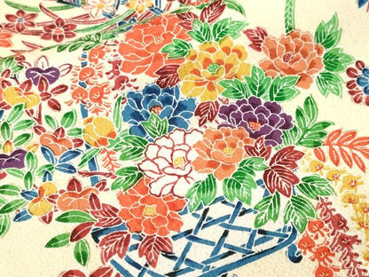 平和屋着物■上質な小紋　花籠文　正絹　逸品　CABM1729ev