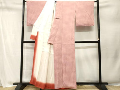 平和屋着物■上質な小紋　霞文　暈し染め　鬼しぼ縮緬　正絹　逸品　CABM1735ev