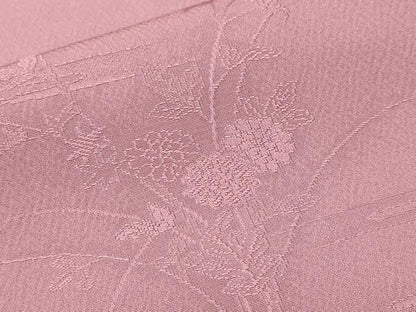平和屋着物■上質な色無地　草花地紋　退紅色　正絹　逸品　CABM1738ev