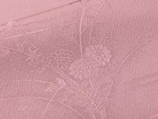 平和屋着物■上質な色無地　草花地紋　退紅色　正絹　逸品　CABM1738ev