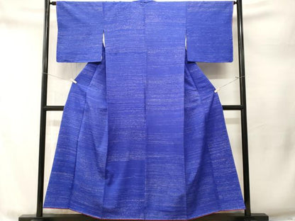 平和屋着物■上質な小紋　横段文　銀糸　正絹　逸品　CABM1741ev