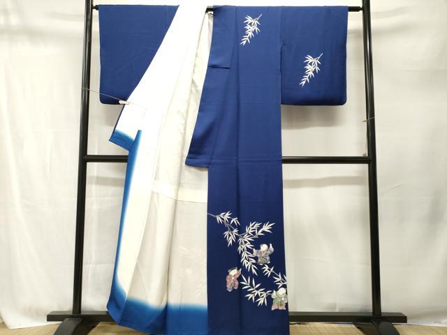 平和屋着物■訪問着　笹竹文　唐子　正絹　逸品　CABM1751ev