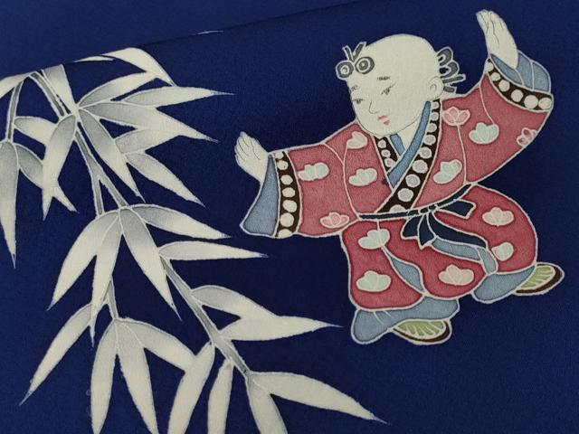 平和屋着物■訪問着　笹竹文　唐子　正絹　逸品　CABM1751ev