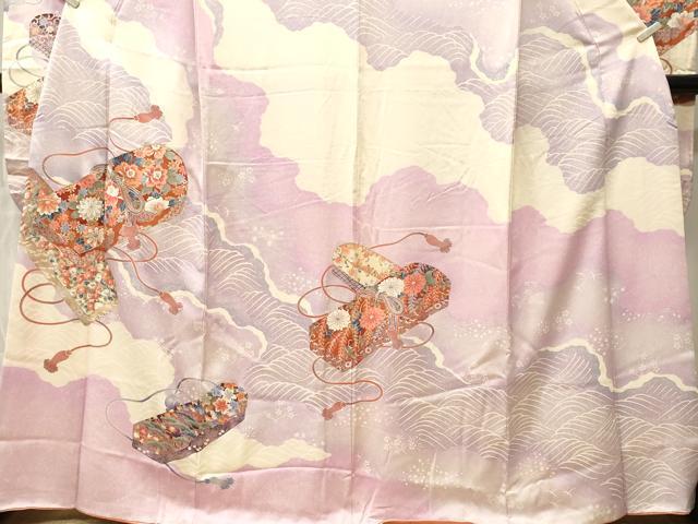 平和屋着物■豪華振袖　駒刺繍　道長文箱花文　暈し染め　銀彩　正絹　逸品　CABM1752ev