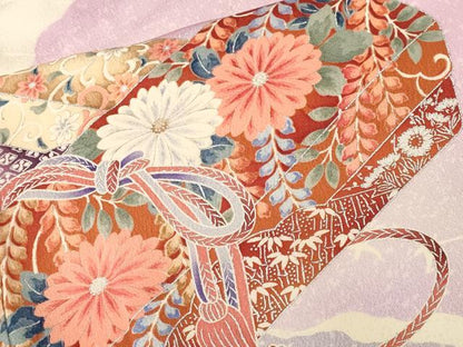平和屋着物■豪華振袖　駒刺繍　道長文箱花文　暈し染め　銀彩　正絹　逸品　CABM1752ev