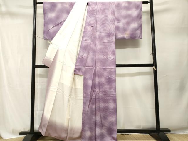 平和屋着物■上質な小紋　杢目文様　霞文　暈し染め　正絹　逸品　CABM1753ev