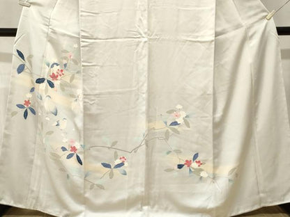 平和屋着物■訪問着　休み鳥枝花文　暈し染め　正絹　逸品　CABM1768ev
