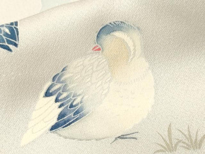 平和屋着物■訪問着　休み鳥枝花文　暈し染め　正絹　逸品　CABM1768ev