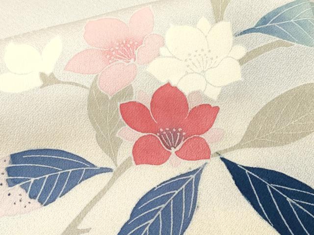 平和屋着物■訪問着　休み鳥枝花文　暈し染め　正絹　逸品　CABM1768ev