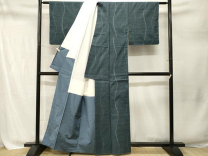 平和屋着物■上質な紬　立涌文　正絹　逸品　CABM1772ev