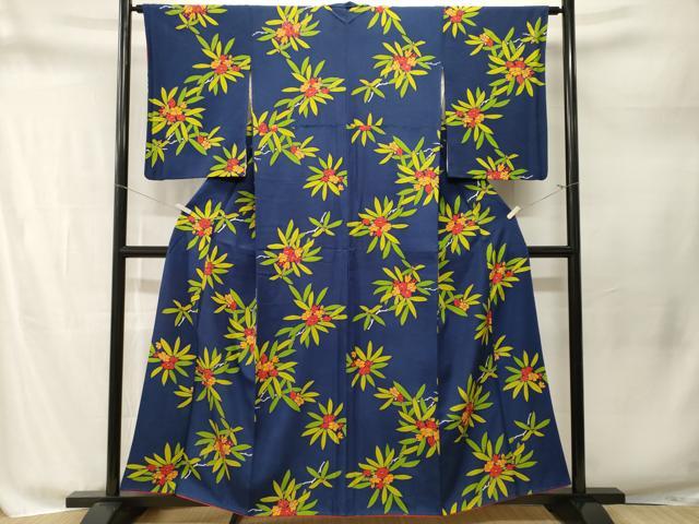 平和屋着物■上質な小紋　枝花文　金彩　正絹　逸品　CABM1776ev