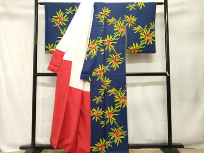 平和屋着物■上質な小紋　枝花文　金彩　正絹　逸品　CABM1776ev