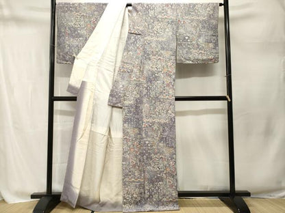 平和屋着物■上質な小紋　更紗動物花文　暈し染め　正絹　逸品　CABM1779ev