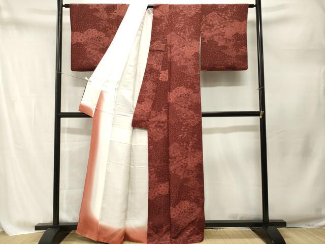 平和屋着物■上質な小紋　型染め　御所解文　鬼しぼ縮緬　正絹　逸品　CABM1785ev