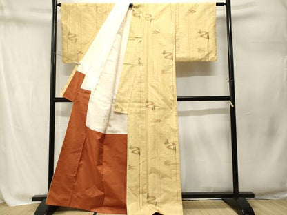 平和屋着物■上質な紬　琉球絣文様　正絹　逸品　CABM1791ev