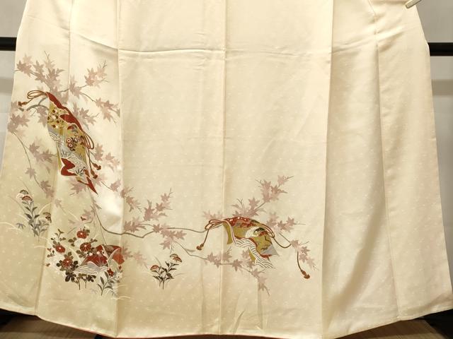 平和屋着物■訪問着　誰が袖　枝花文　暈し染め　金彩　鈴乃屋扱い　正絹　逸品　CABM1798ev