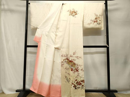平和屋着物■訪問着　誰が袖　枝花文　暈し染め　金彩　鈴乃屋扱い　正絹　逸品　CABM1798ev