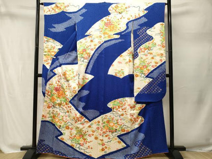平和屋着物■豪華振袖　駒刺繍　絞り　花車文　金彩　正絹　逸品　CABM1803ev