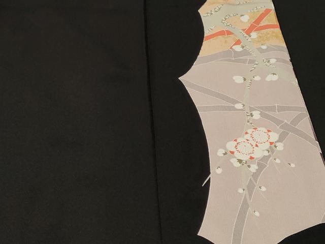 平和屋着物■豪華黒留袖　籠目枝松文　暈し染め　正絹　逸品　CABM1849ev