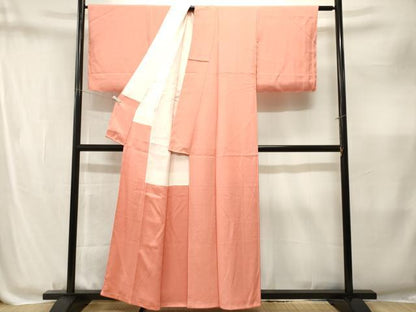 平和屋着物■本草木染作家　瑞寶　色無地　霞地紋　曙色　正絹　逸品　CABM1867ev
