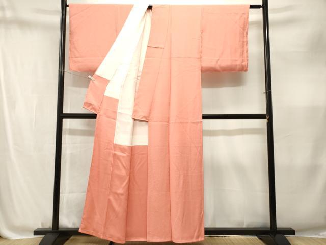 平和屋着物■本草木染作家　瑞寶　色無地　霞地紋　曙色　正絹　逸品　CABM1867ev