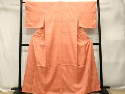 平和屋着物■上質な色無地　雲取り吉祥地紋　黄丹色　正絹　逸品　CABM1869ev