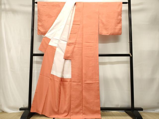 平和屋着物■上質な色無地　雲取り吉祥地紋　黄丹色　正絹　逸品　CABM1869ev