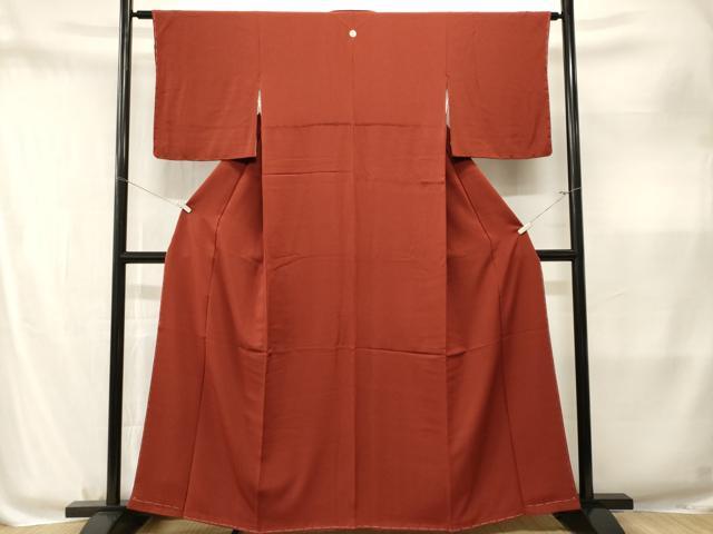 平和屋着物■上質な色無地　蘇芳色　正絹　逸品　CABM1872ev
