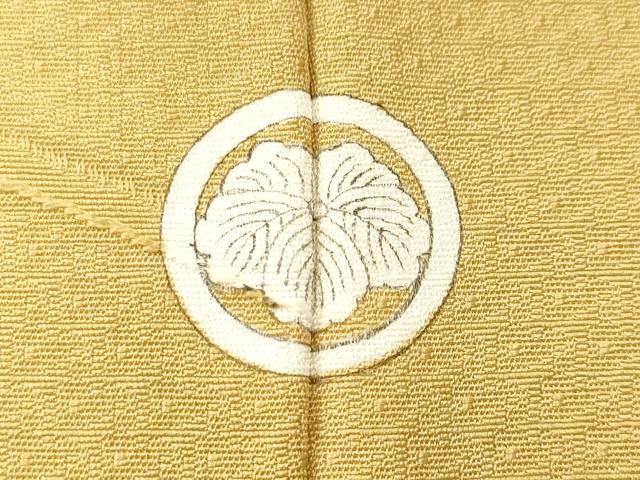 平和屋着物■上質な色無地　枝花地紋　枯草色　正絹　逸品　CABM1874ev