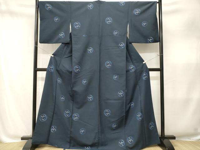 平和屋着物■小紋　立波丸文　洗える着物　CABM1881ev