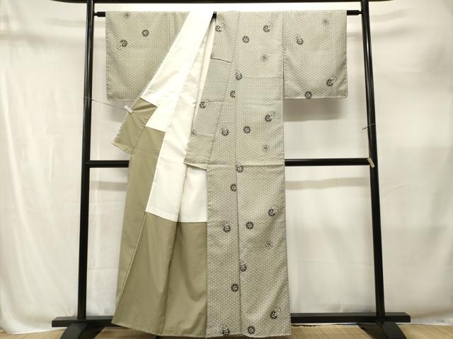 平和屋着物■小紋　源氏車青海波文　洗える着物　CABM1889ev