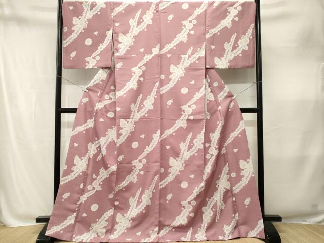 平和屋着物■小紋　辻が花　ロング丈　洗える着物　CABM1892ev