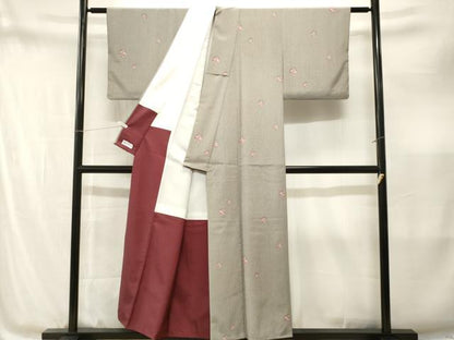 平和屋着物■小紋　縞　丸文　やまと誂製　洗える着物　CABM1899ev