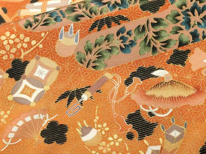 平和屋着物■豪華黒留袖　作家物　駒刺繍　鏡裏鳳凰花文　宝尽くし　暈し染め　金彩　正絹　逸品　CABM1901ev