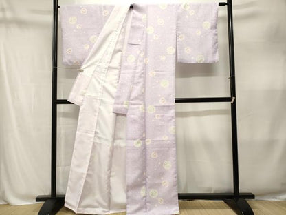 平和屋着物■小紋　芝草花丸文　洗える着物　CABM1910ev