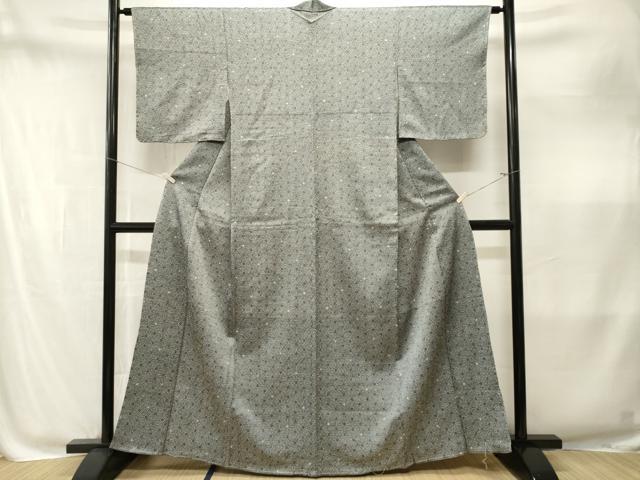 平和屋着物■小紋　麻の葉文様　洗える着物　CABM1911ev