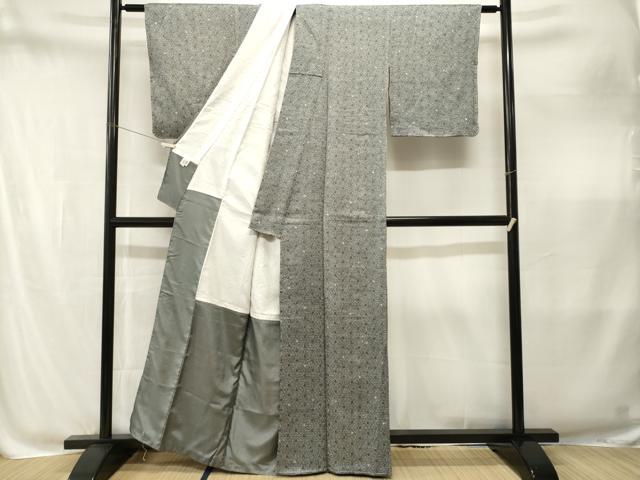 平和屋着物■小紋　麻の葉文様　洗える着物　CABM1911ev