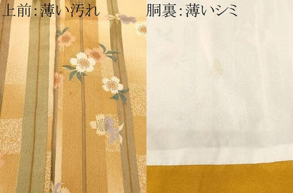 平和屋着物■小紋　市松枝桜間道　洗える着物　CABM1913ev