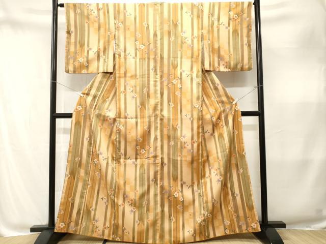 平和屋着物■小紋　市松枝桜間道　洗える着物　CABM1913ev