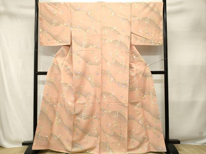 平和屋着物■小紋　枝萩文　暈し染め　洗える着物　CABM1918ev