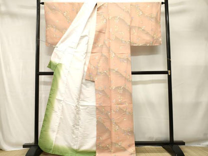 平和屋着物■小紋　枝萩文　暈し染め　洗える着物　CABM1918ev
