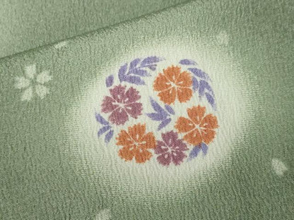 平和屋着物■小紋　草花丸文　蛍暈し　洗える着物　CABM1919ev