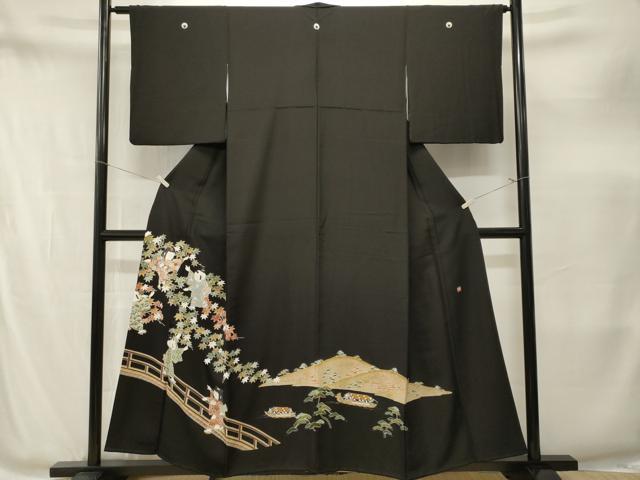 平和屋着物■豪華黒留袖　作家物　童子遊び　正絹　逸品　CABM1927ev