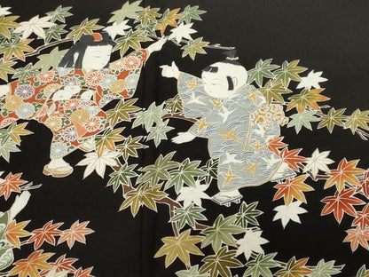 平和屋着物■豪華黒留袖　作家物　童子遊び　正絹　逸品　CABM1927ev