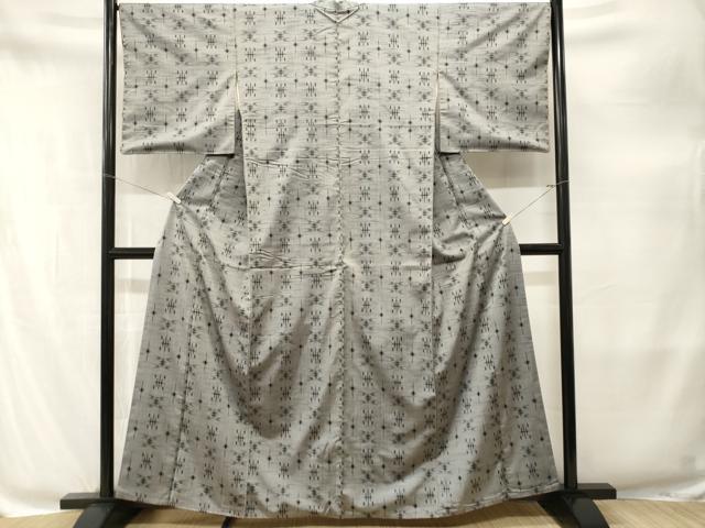 平和屋着物■上質な紬　絣文様　正絹　逸品　CABM1945ev