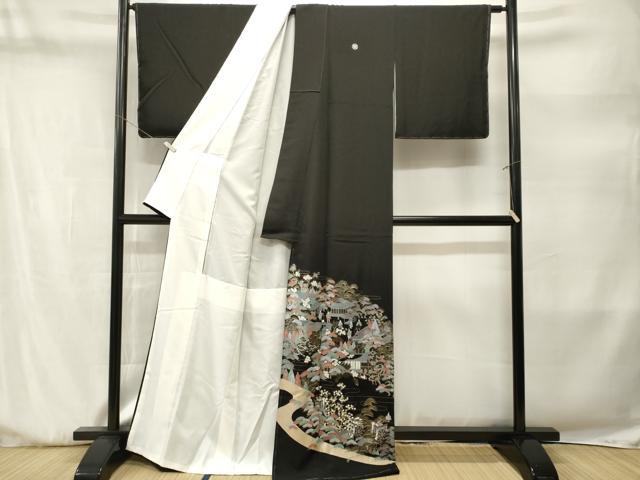 平和屋着物■豪華黒留袖　人物風景文　金彩　正絹　逸品　CABM1950ev
