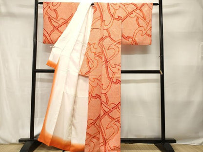 平和屋着物■上質な小紋　総絞り　抽象文様　正絹　逸品　CABM1956ev