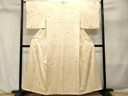 平和屋着物■上質な小紋　絞り　芝草舞花文　正絹　逸品　CABM1981ev