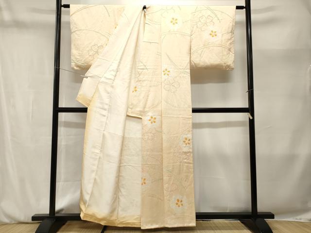 平和屋着物■上質な小紋　絞り　芝草舞花文　正絹　逸品　CABM1981ev